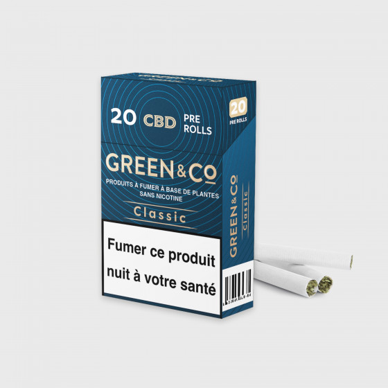 cigarettes CBD pré roulées green and co classic