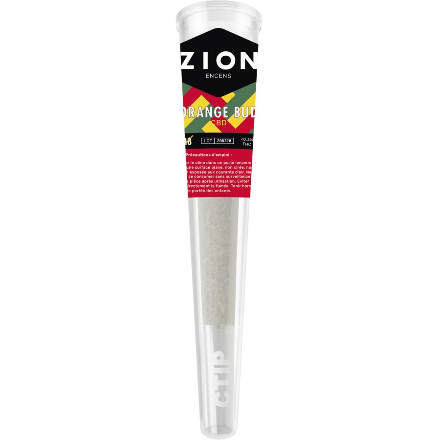 Joints pré-roulés CBD ZION Orange Bud - Fleur + Filtre à Charbon Actif - 1 boite de 25 cones