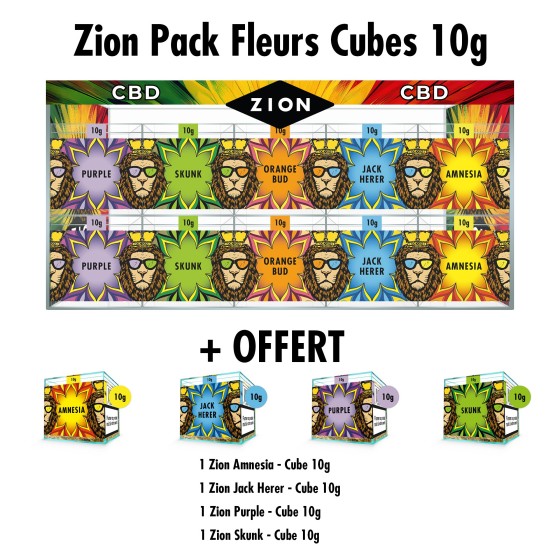 Pack Promo – ZION PACK FLEURS CUBES 10G + 4 CUBES OFFERTS 🎁