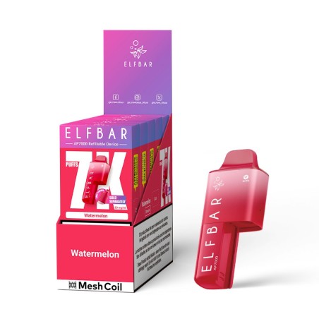 Bientôt Disponible -  Cartouche de 5 Elfbar AF7000 - Device + Pod 🍉 Pastèque Glacée (Watermelon)