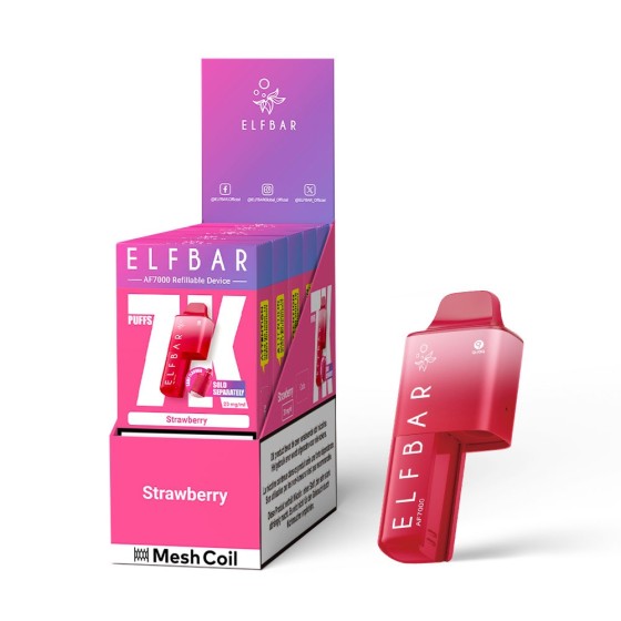 Cartouche de 5 Elfbar AF7000 - Device + Pod 🍓Fraise Glacée (Strawberry)