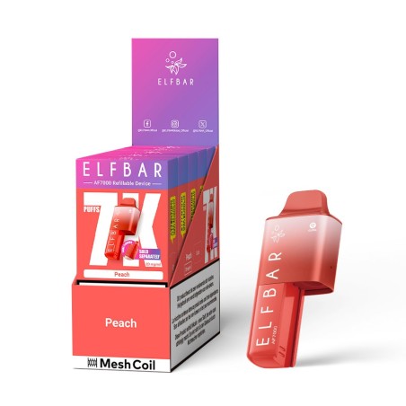 Bientôt Disponible -  Cartouche de 5 Elfbar AF7000 - Device + Pod 🍑 Pêche (Peach)