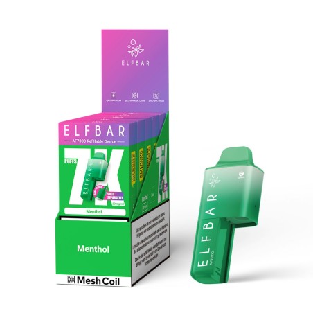 Bientôt Disponible -  Cartouche de 5 Elfbar AF7000 - Device + Pod 🌿Menthe Fraîche