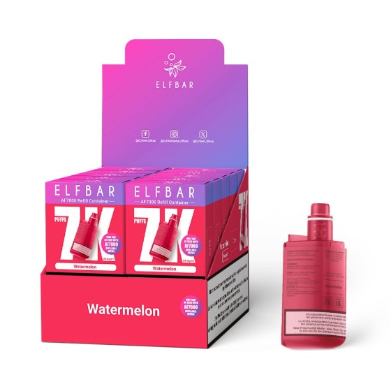 Cartouche de 10 Réservoirs 10ml – Elfbar AF7000 🍉 Pastèque Glacée (Watermelon)