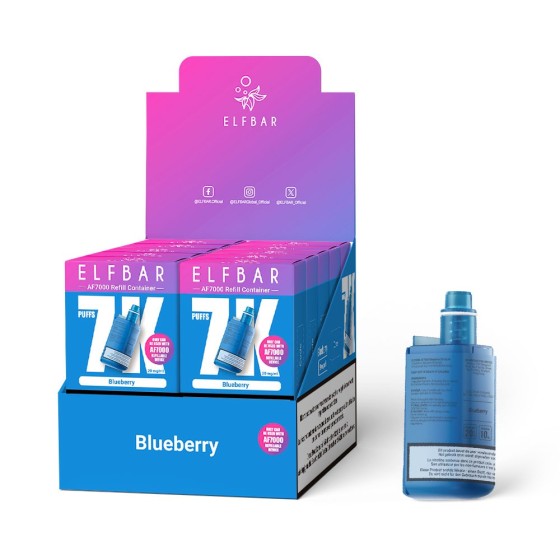Cartouche de 10 Réservoirs 10ml – Elfbar AF7000 🫐 Myrtille (Blueberry)