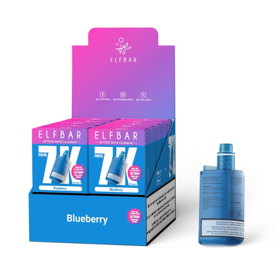 Cartouche de 10 Réservoirs 10ml – Elfbar AF7000 🫐 Myrtille (Blueberry)