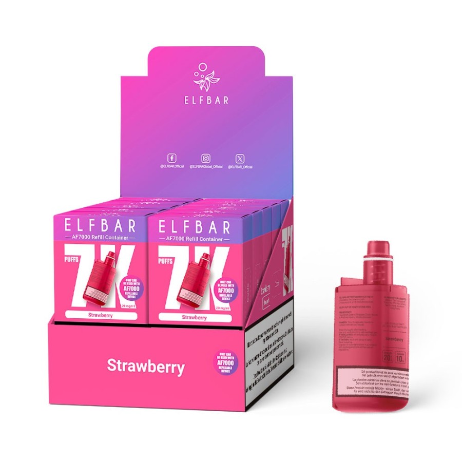 Pack AF7000 🍓 Fraise Glacée (Strawberry) - 1 Cartouche 5 Devices + 1 Cartouche 10 Réservoirs