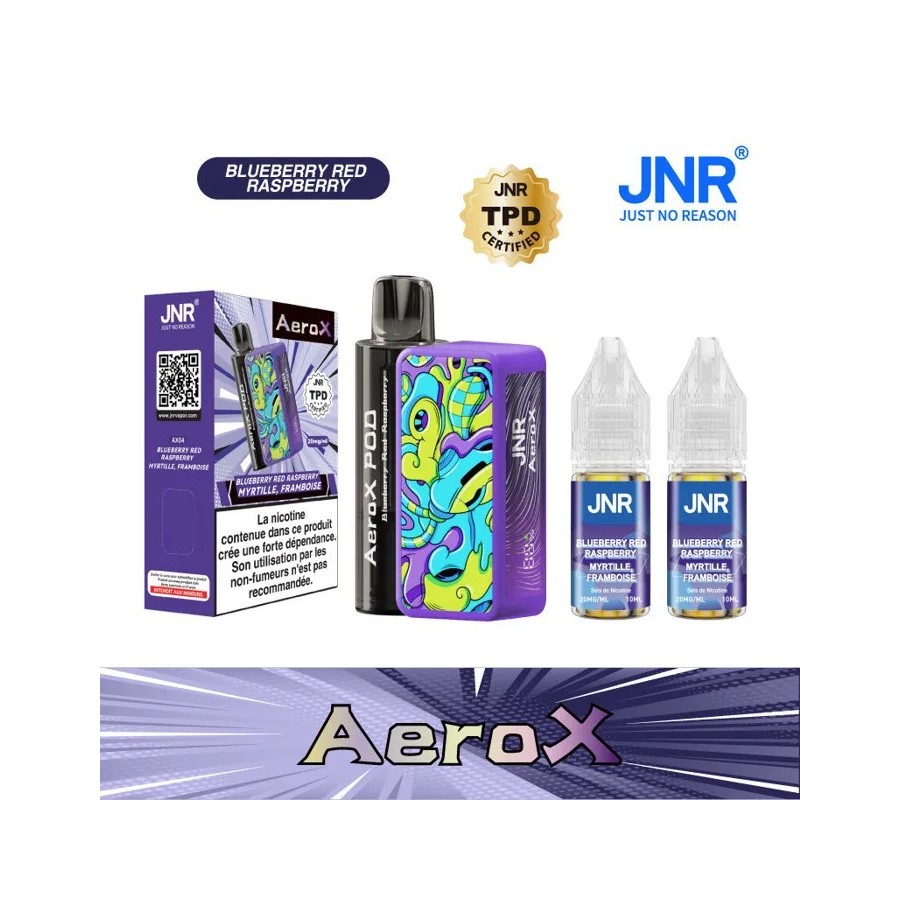 JNR AeroX 32K – Blueberry Red Raspberry (Myrtille Framboise) JNR AeroX 32K – Blueberry Red Raspberry (Myrtille Framboise)