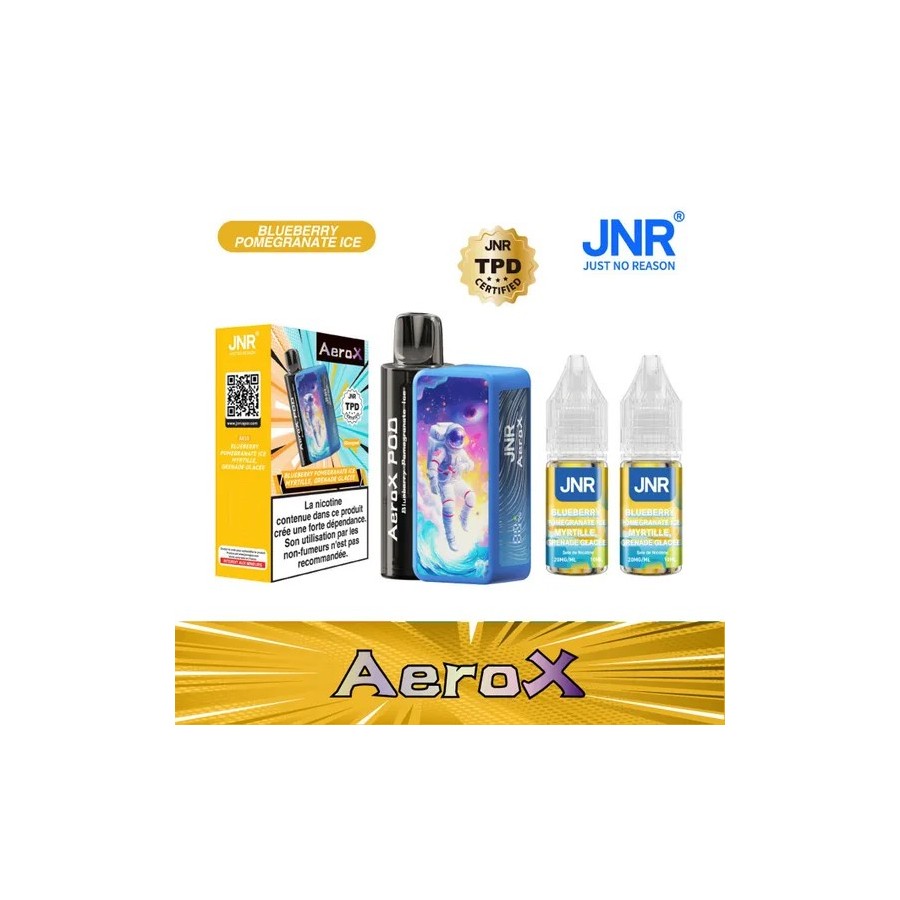 JNR AeroX 32K – Blueberry Pomegranate Ice (Myrtille Grenade Glacée) JNR AeroX 32K – Blueberry Pomegranate Ice (Myrtille Grenade Glacée)