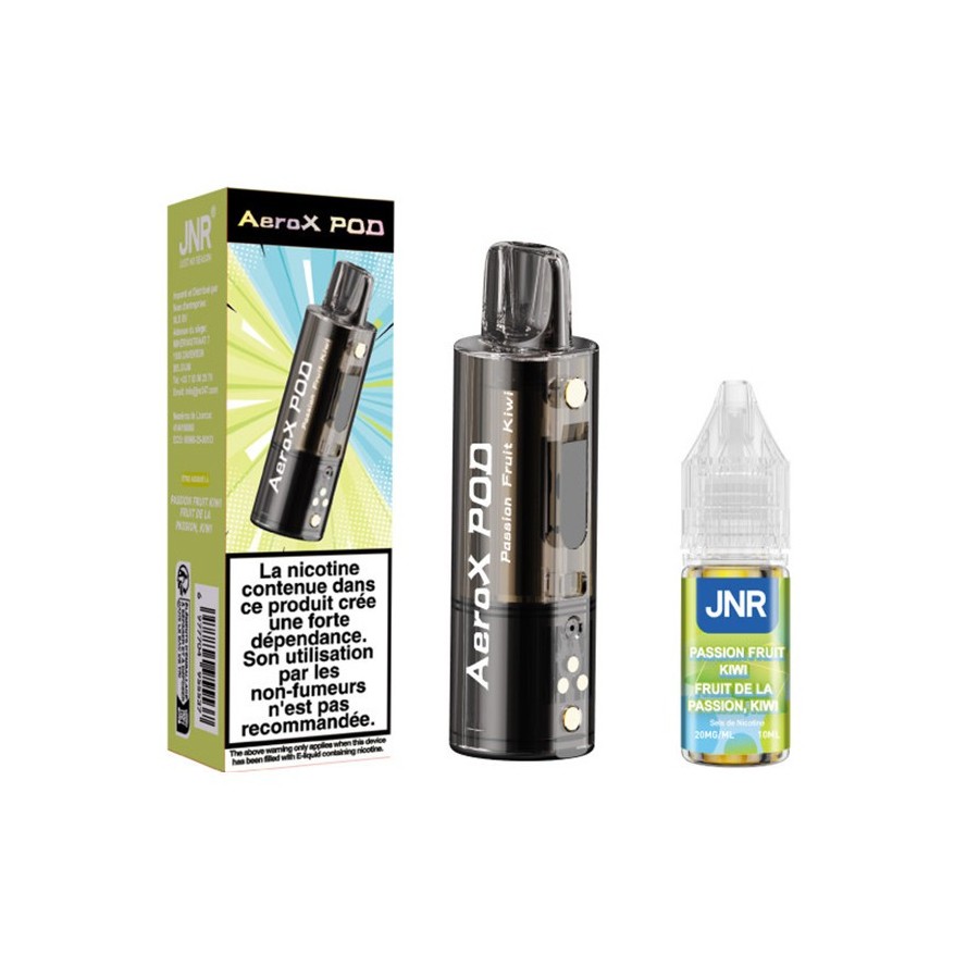 Pod JNR AeroX + E-liquide 10ml - Passion Fruit Kiwi (Fruit de la Passion Kiwi) Pod JNR AeroX + E-liquide 10ml - Passion Fruit Kiwi (Fruit de la Passion Kiwi)