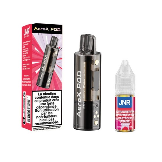 Pod JNR AeroX + E-liquide 10ml - Strawberry Watermelon Ice (Fraise Pastèque Glacée)