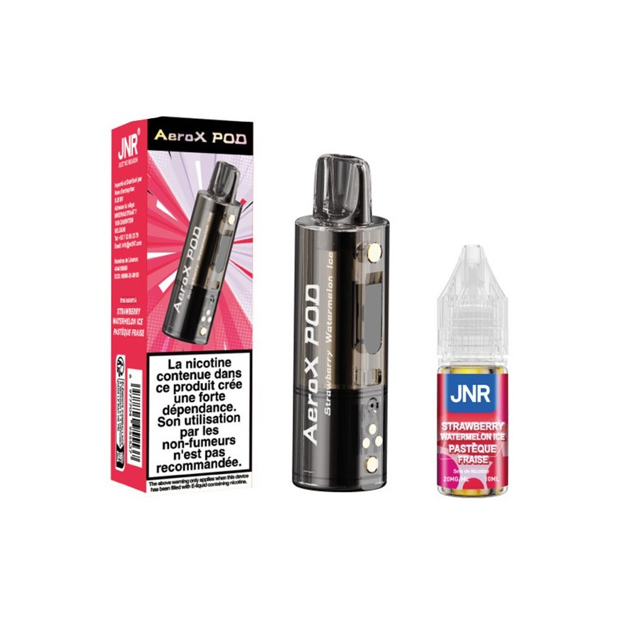 Pod JNR AeroX + E-liquide 10ml - Strawberry Watermelon Ice (Fraise Pastèque Glacée) Pod JNR AeroX + E-liquide 10ml - Strawberry Watermelon Ice (Fraise Pastèque Glacée)