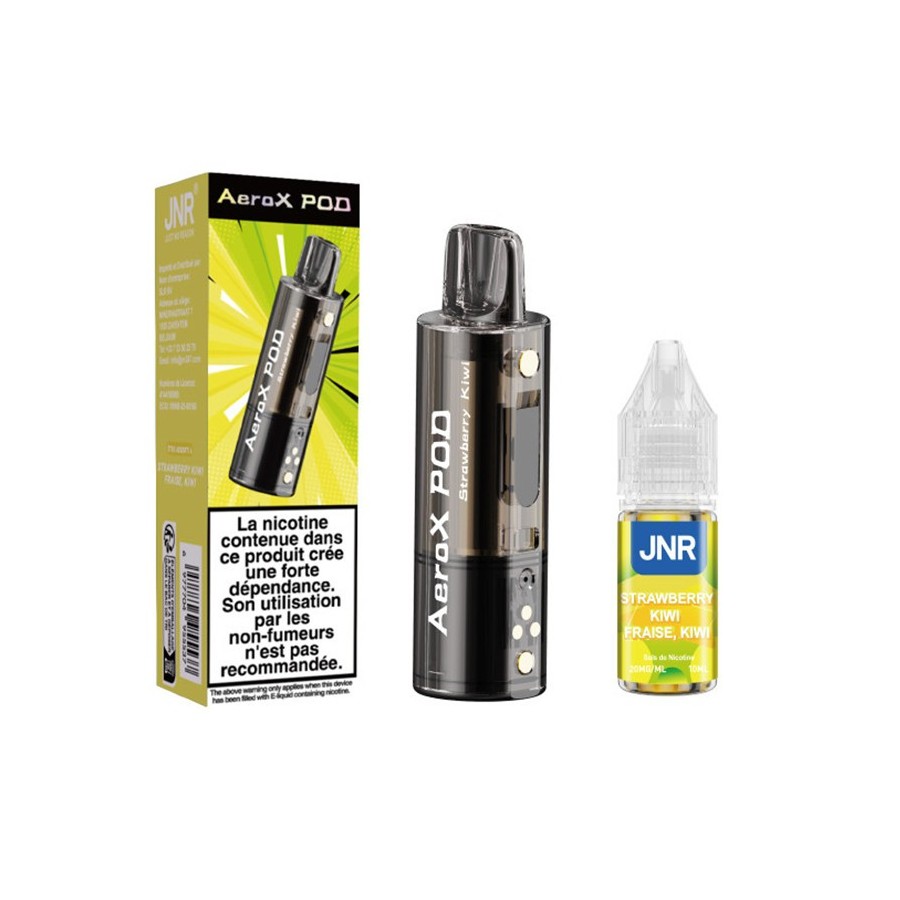 Pod JNR AeroX + E-liquide 10ml - Strawberry Kiwi (Fraise Kiwi) Pod JNR AeroX + E-liquide 10ml - Strawberry Kiwi (Fraise Kiwi)