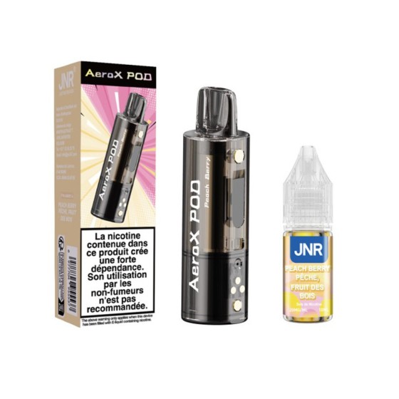 Pod JNR AeroX + E-liquide 10ml - Peach Berry (Pêche Fruit des Bois)
