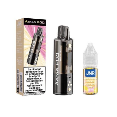 Pod JNR AeroX + E-liquide 10ml - Peach Berry (Pêche Fruit des Bois)