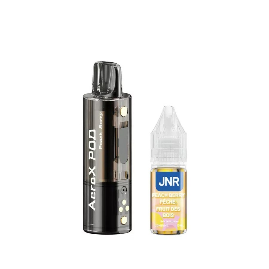 Pod JNR AeroX + E-liquide 10ml - Peach Berry (Pêche Fruit des Bois)