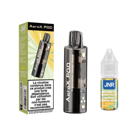 Pod JNR AeroX + E-liquide 10ml - Watermelon Mango Peach (Pastèque Mangue Pêche)