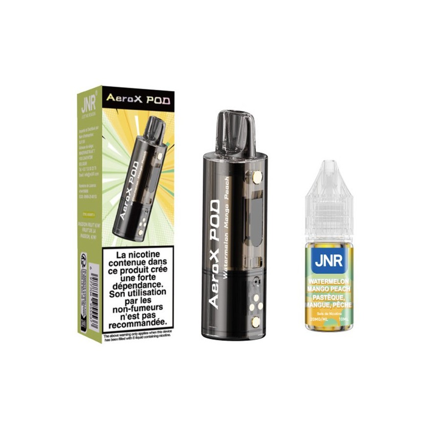 Pod JNR AeroX + E-liquide 10ml - Watermelon Mango Peach (Pastèque Mangue Pêche) Pod JNR AeroX + E-liquide 10ml - Watermelon Mango Peach (Pastèque Mangue Pêche)