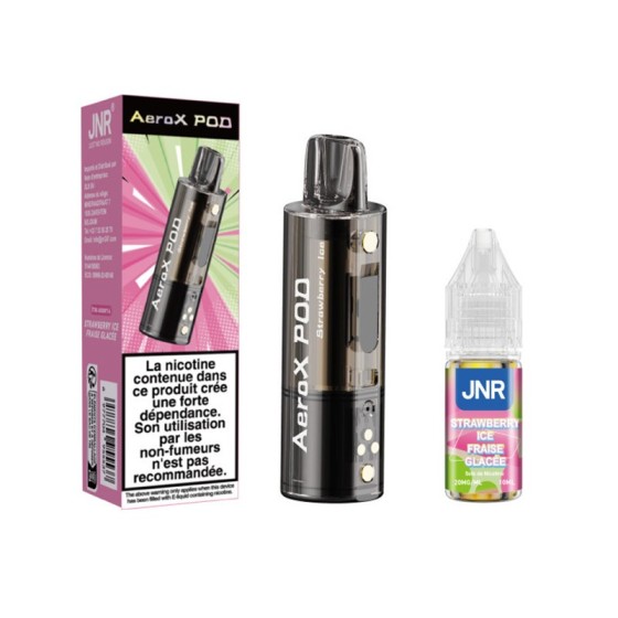 Pod JNR AeroX + E-liquide 10ml - Strawberry Ice (Fraise Glacée)