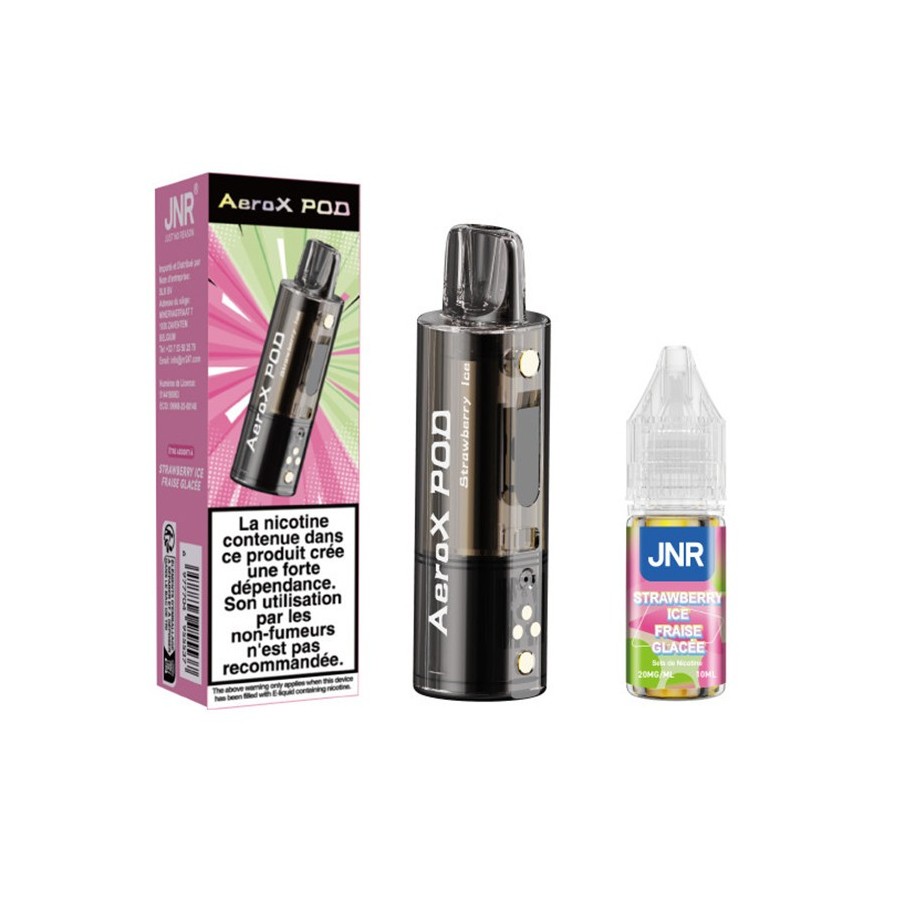 Pod JNR AeroX + E-liquide 10ml - Strawberry Ice (Fraise Glacée) Pod JNR AeroX + E-liquide 10ml - Strawberry Ice (Fraise Glacée)