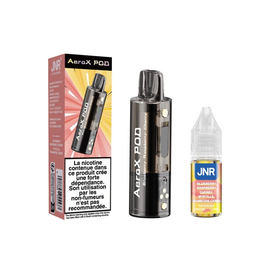 Pod JNR AeroX + E-liquide 10ml - Blueberry Raspberry Cherry (Myrtille Framboise Cerise)