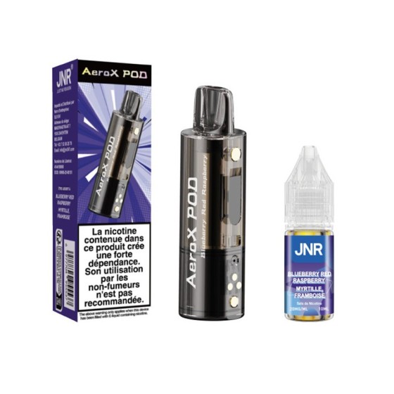 Pod JNR AeroX + E-liquide 10ml - Blueberry Red Raspberry (Myrtille Framboise Rouge)