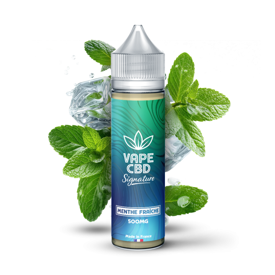 Pack E-liquide CBD Signature - Menthe Fraîche 50ml (Sans Nicotine) - Kit Vape Inclus