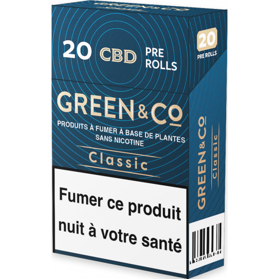 cigarettes CBD pré roulées green and co classic