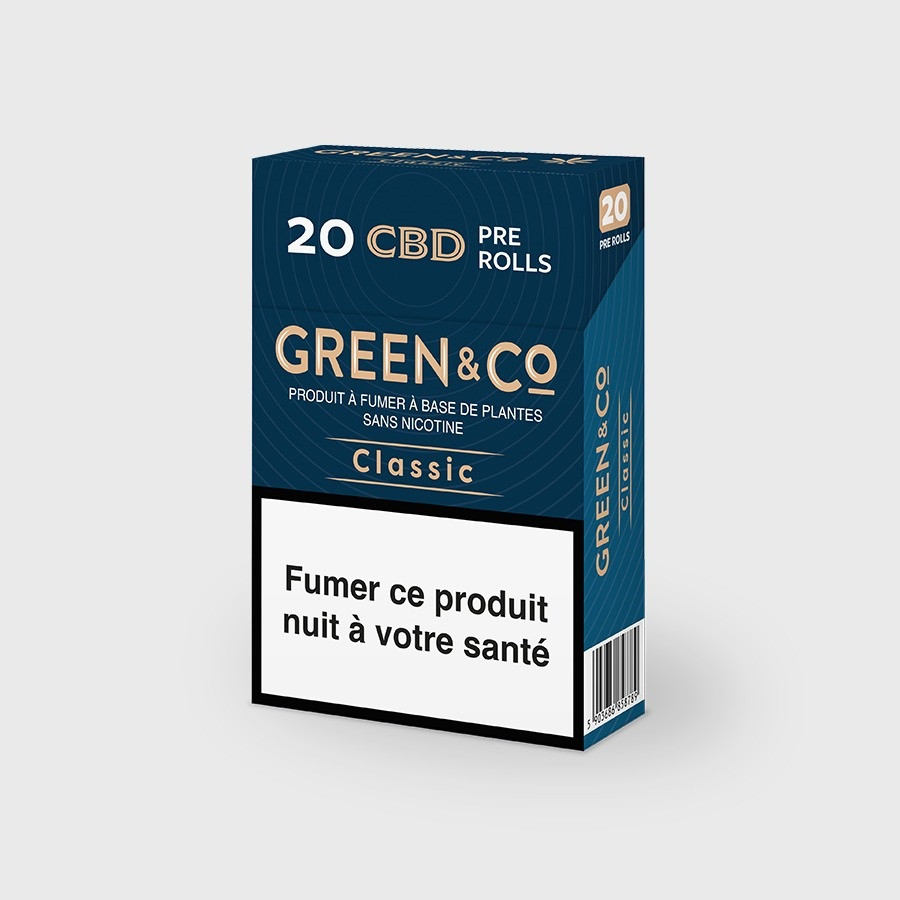 cigarettes CBD pré roulées green and co classic