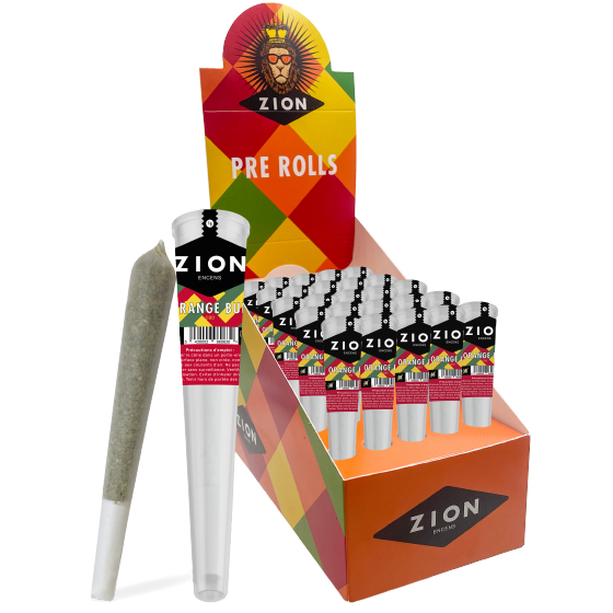 Joints pré-roulés CBD ZION Orange Bud - Fleur + Filtre Carton - 1 boite de 25 cones