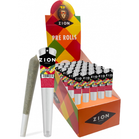 Joints pré-roulés CBD ZION Orange Bud - Fleur + Filtre Carton - 1 boite de 25 cones