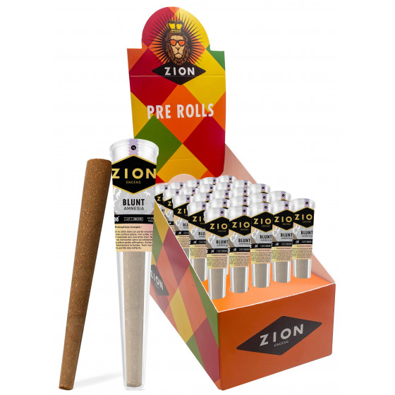 Joints pré-roulés CBD ZION Amnésia Blunt - Fleur + Blunt - 1 boite de 25 cones