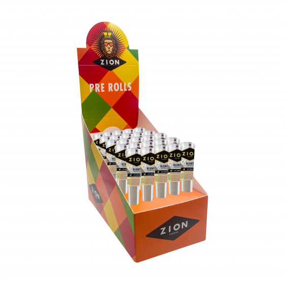 Stick Pre-Rolls CBD ZION Amnésia Blunt- Fleur + Blunt - 20 boites de 25 cones